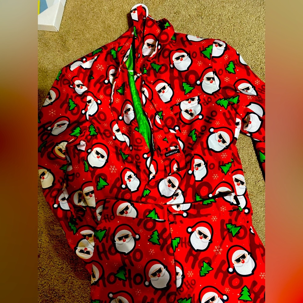 Festive Santa 3-pc suit! Comes with tie!